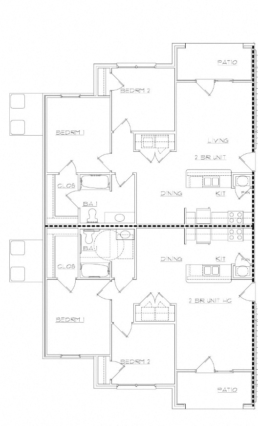 Floor plan for 2 beds, 1 bath, 800 sqft